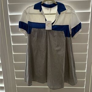 NWT Blue and White Collared Dress - Daily Practice from Anthropologie